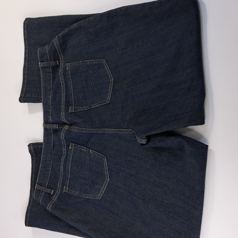 Fashion🔺️Bug Moderately Curvy Dark Wash Wide Leg Blue Jeans Size 22W - Picture 8 of 17